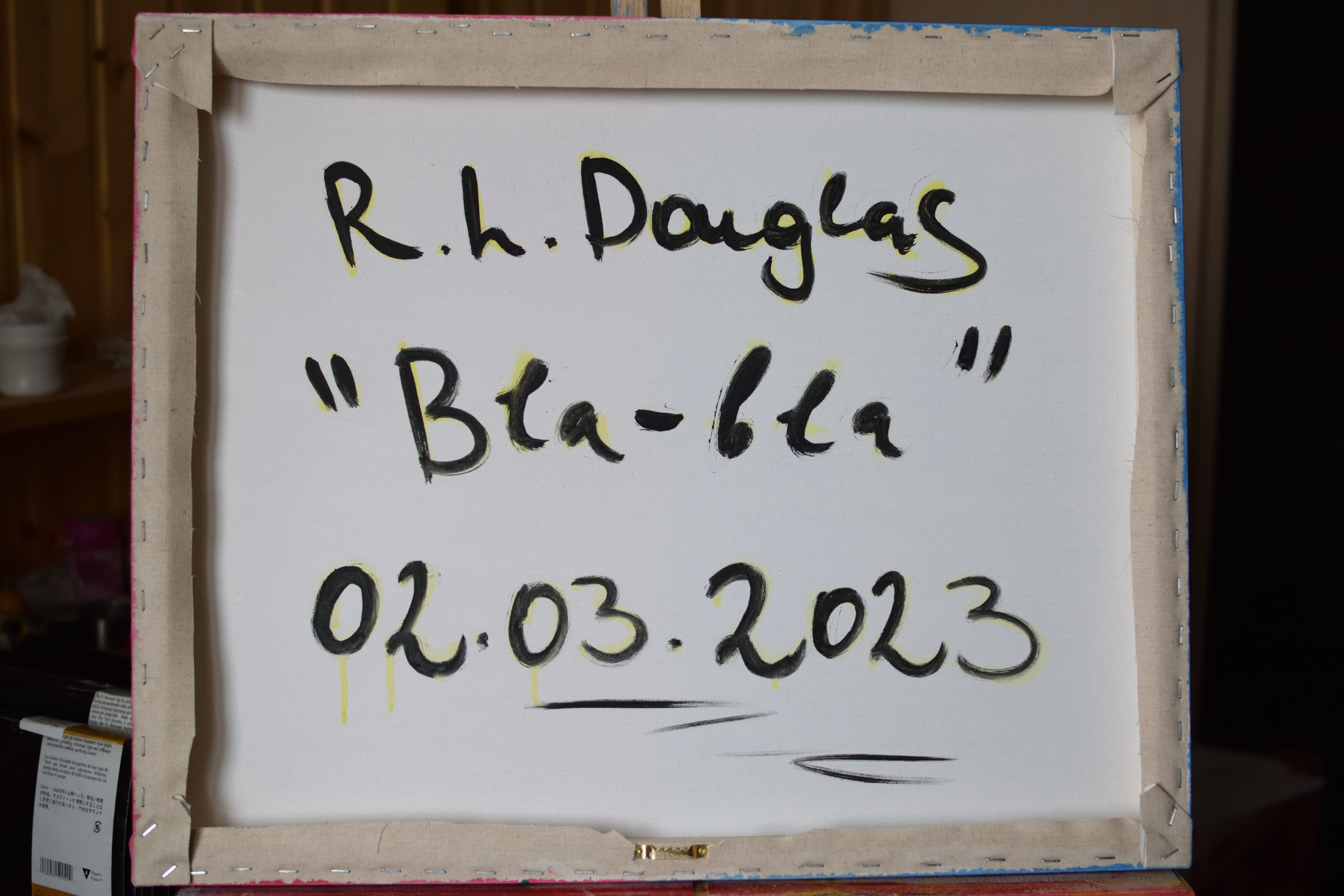 Bla-bla - painting's backside